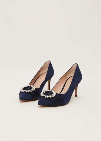 Phase Eight Embellished Court Heels Navy Canada | OEQCPW-478